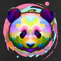 Colorful Painted Abstract Panda Face Hat