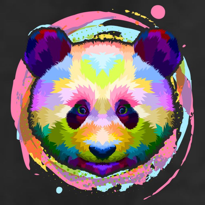 Colorful Painted Abstract Panda Face Hat