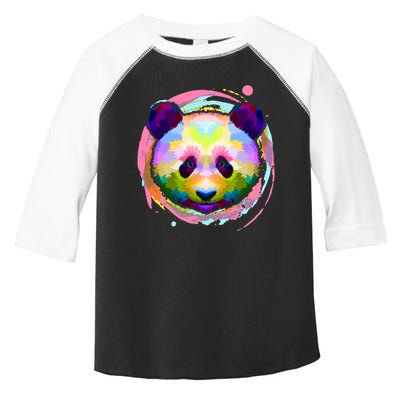 Colorful Painted Abstract Panda Face Toddler Fine Jersey T-Shirt