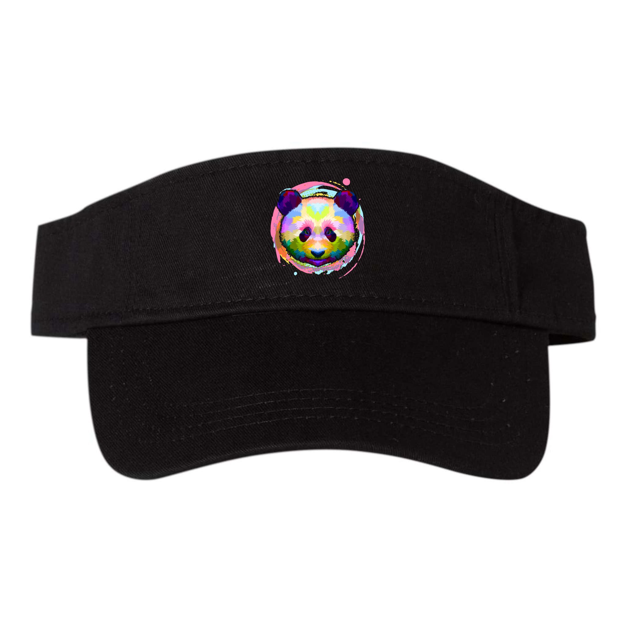 Colorful Painted Abstract Panda Face Visor