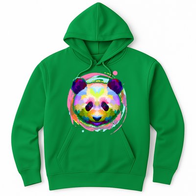Colorful Painted Abstract Panda Face Hoodie