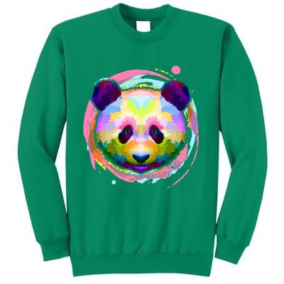 Colorful Painted Abstract Panda Face Sweatshirt