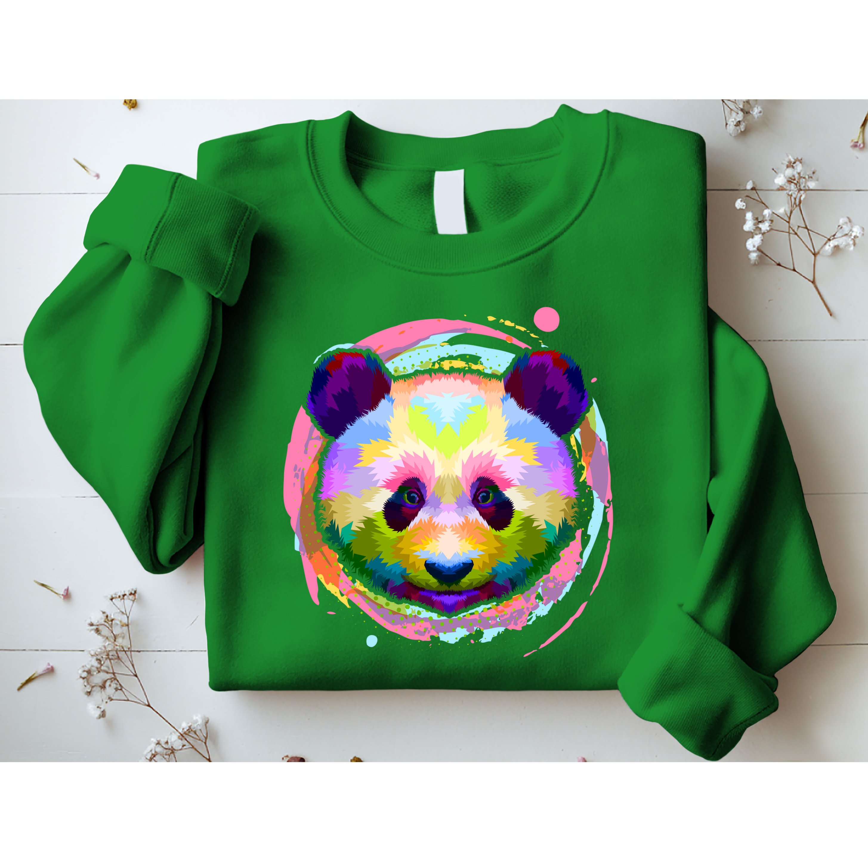 Colorful Painted Abstract Panda Face Sweatshirt