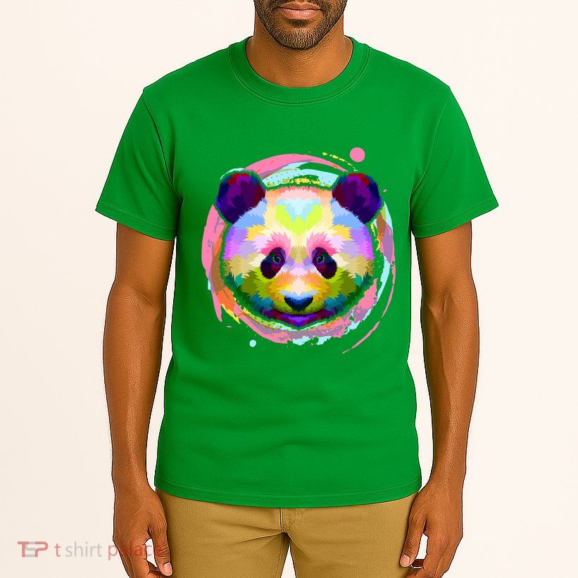 Colorful Painted Abstract Panda Face Tall T-Shirt