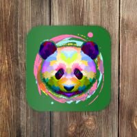 Colorful Painted Abstract Panda Face Coaster