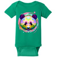 Colorful Painted Abstract Panda Face Baby Bodysuit