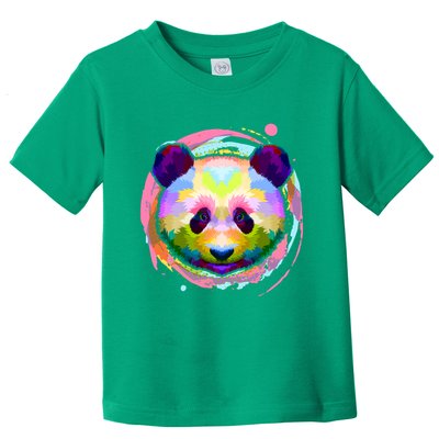 Colorful Painted Abstract Panda Face Toddler T-Shirt