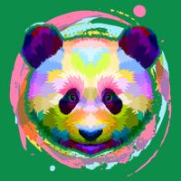 Colorful Painted Abstract Panda Face Womens T-Shirt