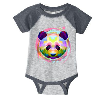 Colorful Painted Abstract Panda Face Infant Baby Jersey Bodysuit