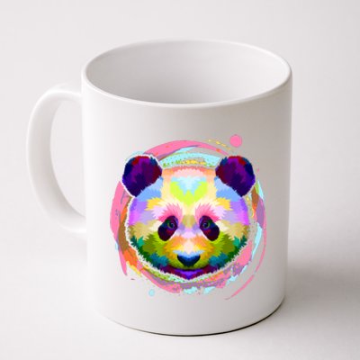 Colorful Painted Abstract Panda Face Coffee Mug