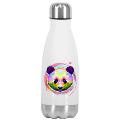 Colorful Painted Abstract Panda Face Stainless Steel Insulated Water Bottle