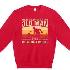 Cool Pickleball Art For Wo Paddle Pickleball Player Premium Crewneck Sweatshirt