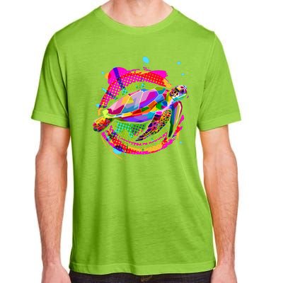 Colorful Painted Abstract Sea Turtle Adult ChromaSoft Performance T-Shirt