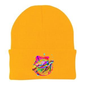 Colorful Painted Abstract Sea Turtle Knit Cap Winter Beanie