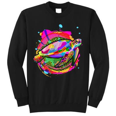Colorful Painted Abstract Sea Turtle Sweatshirt