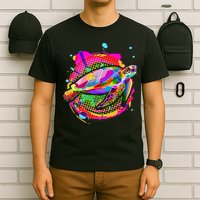 Colorful Painted Abstract Sea Turtle T-Shirt
