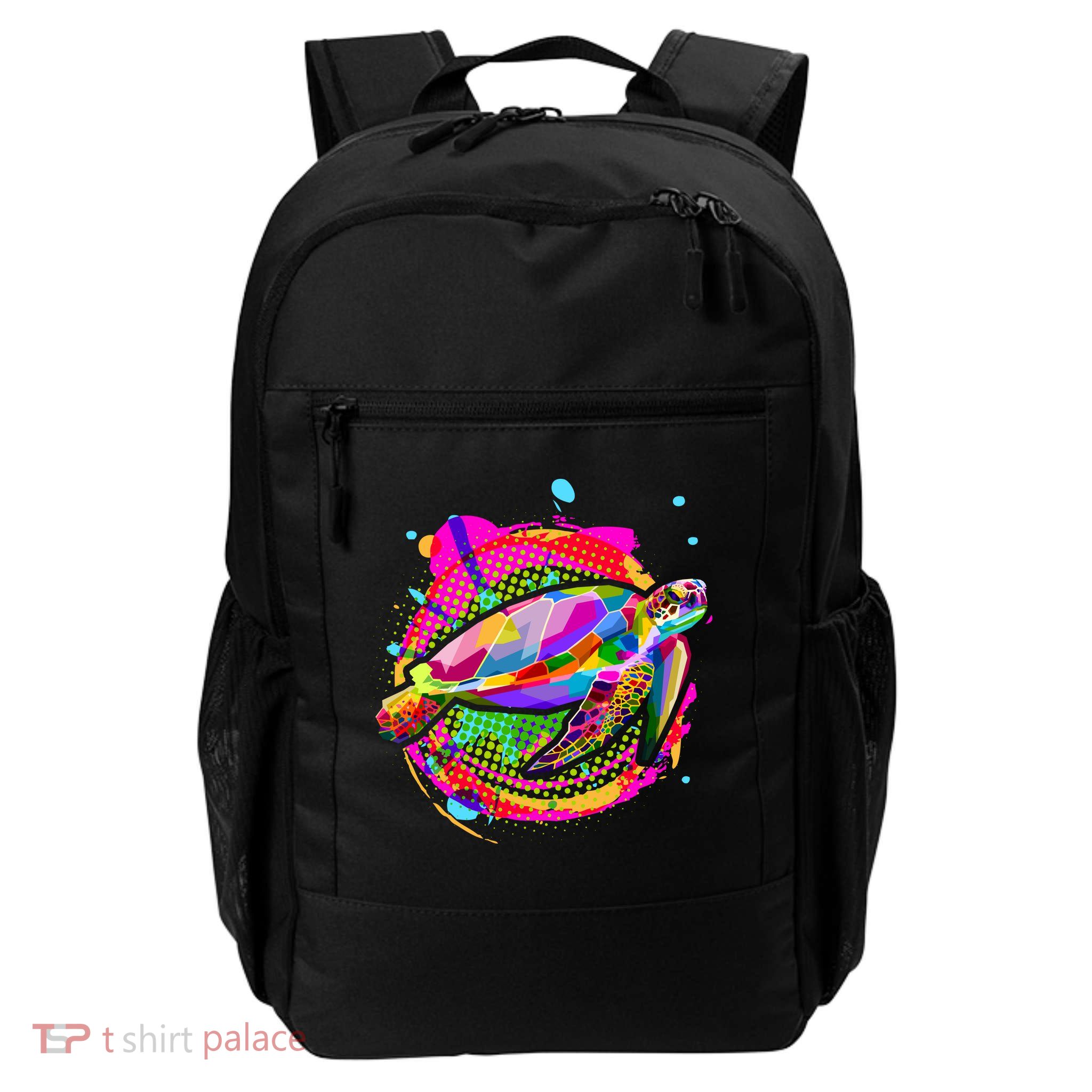 Colorful Painted Abstract Sea Turtle Daily Commute Backpack