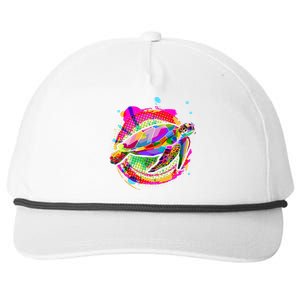 Colorful Painted Abstract Sea Turtle Snapback Five-Panel Rope Hat