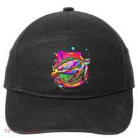 Colorful Painted Abstract Sea Turtle 7-Panel Snapback Hat