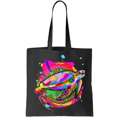 Colorful Painted Abstract Sea Turtle Bag