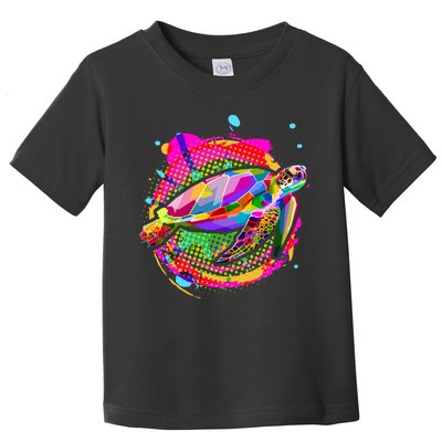 Colorful Painted Abstract Sea Turtle Toddler T-Shirt