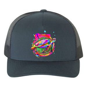 Colorful Painted Abstract Sea Turtle Yupoong Adult 5-Panel Trucker Hat