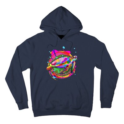 Colorful Painted Abstract Sea Turtle Hoodie