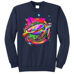 Colorful Painted Abstract Sea Turtle Sweatshirt