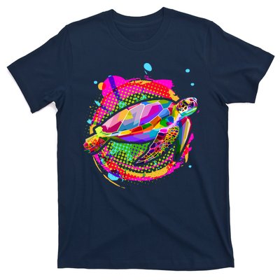 Colorful Painted Abstract Sea Turtle T-Shirt