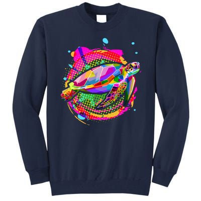 Colorful Painted Abstract Sea Turtle Tall Sweatshirt