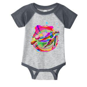 Colorful Painted Abstract Sea Turtle Infant Baby Jersey Bodysuit