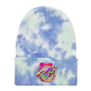 Colorful Painted Abstract Sea Turtle Tie Dye 12in Knit Beanie