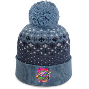 Colorful Painted Abstract Sea Turtle The Baniff Cuffed Pom Beanie