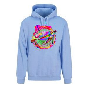 Colorful Painted Abstract Sea Turtle Unisex Surf Hoodie