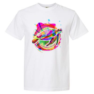 Colorful Painted Abstract Sea Turtle Garment-Dyed Heavyweight T-Shirt