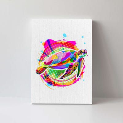 Colorful Painted Abstract Sea Turtle Canvas