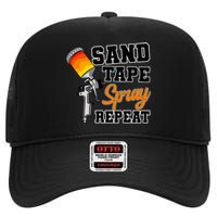 Car Painter Automative Detailing Sand Tape Spray Vehicle High Crown Mesh Back Trucker Hat