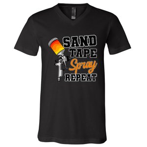 Car Painter Automative Detailing Sand Tape Spray Vehicle V-Neck T-Shirt