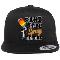 Car Painter Automative Detailing Sand Tape Spray Vehicle Flat Bill Trucker Hat