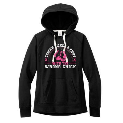 Cancer Picked A Fight With The Wrong Chick Breast Cancer Women's Fleece Hoodie