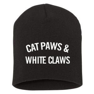 Cat Paws And White Claws Short Acrylic Beanie