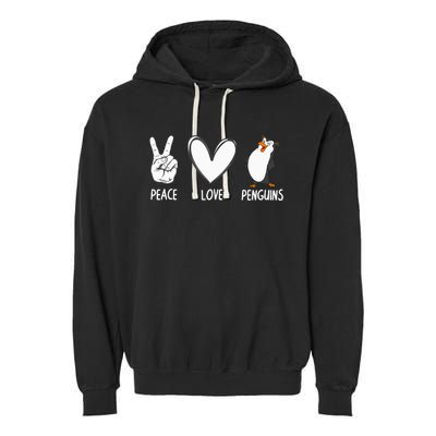 Cool Penguin Art For  Peace Love Penguins Zookeeper Garment-Dyed Fleece Hoodie