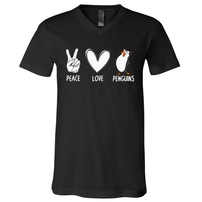 Cool Penguin Art For  Peace Love Penguins Zookeeper V-Neck T-Shirt