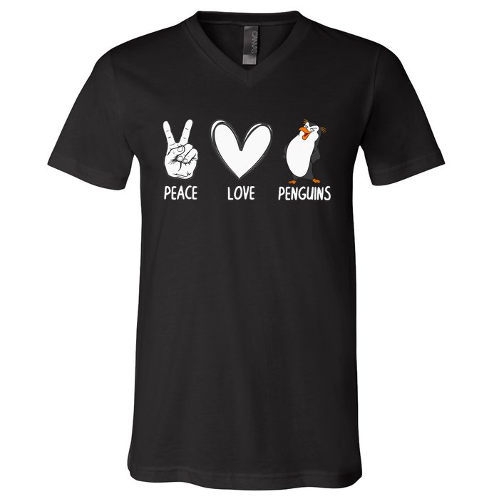 Cool Penguin Art For  Peace Love Penguins Zookeeper V-Neck T-Shirt