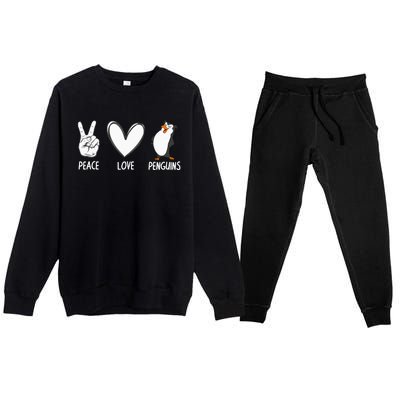 Cool Penguin Art For  Peace Love Penguins Zookeeper Premium Crewneck Sweatsuit Set