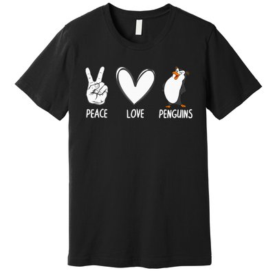 Cool Penguin Art For  Peace Love Penguins Zookeeper Premium T-Shirt