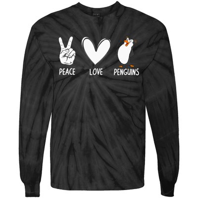 Cool Penguin Art For  Peace Love Penguins Zookeeper Tie-Dye Long Sleeve Shirt