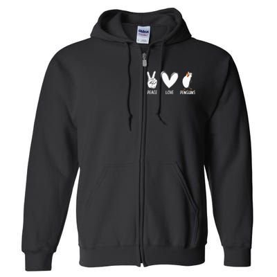 Cool Penguin Art For  Peace Love Penguins Zookeeper Full Zip Hoodie