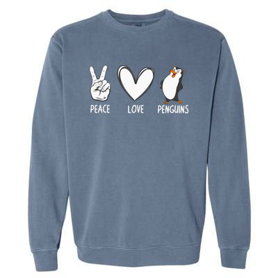 Cool Penguin Art For  Peace Love Penguins Zookeeper Garment-Dyed Sweatshirt