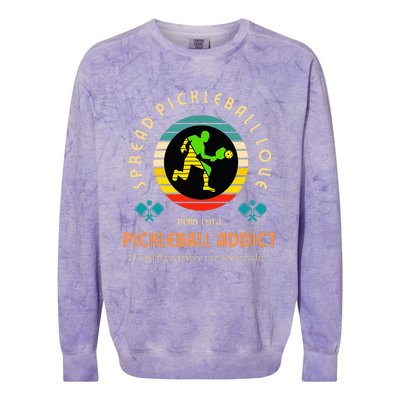 Cool Pickleball Art For Paddle Pickleball Player Colorblast Crewneck Sweatshirt